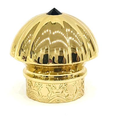 Cápsulas de lujo de encargo de perfume del metal de Zamak del color oro con la piedra