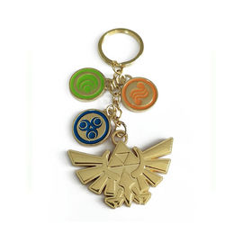 Diseño modificado para requisitos particulares oro del OEM de la aleación del cinc de los llaveros de los niños colorido con el logotipo