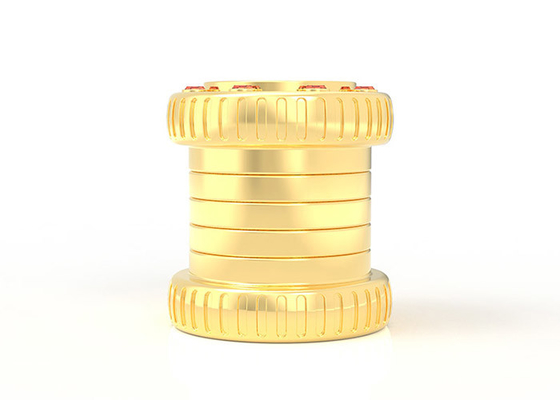 Aleación de lujo del cinc del metal del oro de Zamac el 15Mm del cilindro del estilo de perfume de la cubierta creativa de la botella