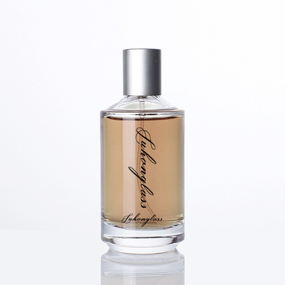 Botella de perfume de cristal transparente de perfume de la botella 30ml 50ml 100ml de la botella sub cónica cilíndrica de los cosméticos