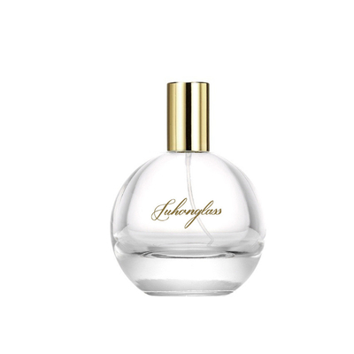 Botella vacía de los cosméticos de la botella 75ml del espray fino del perfume sub esférico transparente inferior grueso de la bayoneta