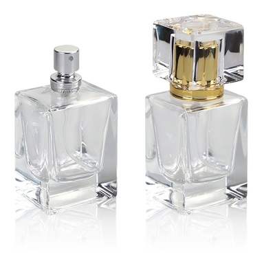 La botella de vidrio única del perfume del rectángulo 30ml heló el lujo transparente