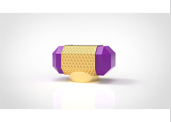 comprar Aleación creativa de lujo del cinc del metal del oro de la cubierta 15m m de la botella de perfume de Zamac de la piedra púrpura online manufacture