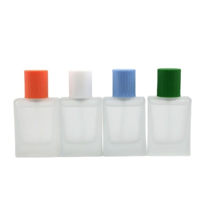 comprar Vidrio helado transparente al por mayor del Subpackage de la botella de perfume del vidrio de cubierta del grano de madera de botella de perfume de la botella de perfume del punto online manufacture