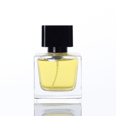 comprar El Subpackage transparente de la botella de vidrio del perfume del cuadrado al por mayor de 30ml 50ml 100ml rocía la botella de perfume vacía con la tapa online manufacture