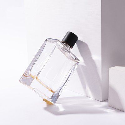 comprar botella creativa del cristal de botellas de perfume 100ml con la botella portátil de los cosméticos del casquillo del zamzk del cuadrado de la botella vacía plástica del espray online manufacture