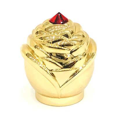 comprar Cápsulas de lujo de encargo de perfume del metal de Zamak del color oro con la piedra roja online manufacture