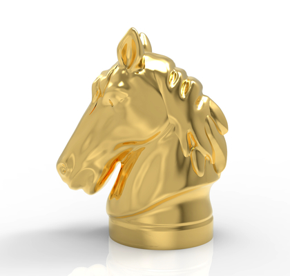 comprar Tapa de perfume de zamak con molde existente en forma de caballo, tapa metálica para un embalaje de fragancia elegante y duradero con logotipo personalizado online manufacture