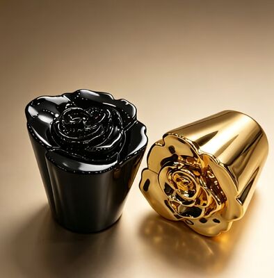 comprar Tapa de Perfume Esculpida de Lujo en Rosa de Aleación de Zinc Dorado y Negro Fabricación en línea