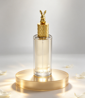 comprar Lujo Conejo Capa de aleación de zinc Botella de perfume de vidrio vacío rellenable Fabricación en línea