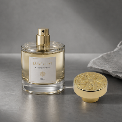 comprar Luxury Mushroom Round Zamac Perfume Cap Revestido en oro 3D Estrela árabe en relieve Patrón geométrico Caparazón de fragancia Capa de aleación de zinc Capa de botella de perfume de metal Logotipo personalizado FEA15 Para botella de perfume Fabricación en línea