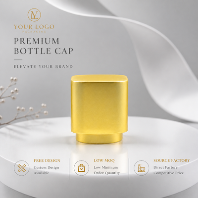 comprar Fábrica de origen Logotipo personalizado Oro mate esquina redonda cuadrada Capa de perfume de aleación de zinc bajo MOQ tapa de perfume de metal de dos pasos para embalaje de botellas de perfume cosmético Fabricación en línea