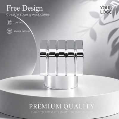 comprar Espejo Plata Vertical Cuadrado Rayado Capa de Perfume de aleación de zinc Custom Grooved Grid Metal Perfume Lid Modelo JH5047 Para diseñador de lujo Botella de perfume de vidrio vacío Fabricación en línea