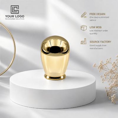comprar Espejo de lujo Oro Domo Oval Cúpula de aleación de zinc Perfume Cap Custom Curva de metal de fragancia tapa de botella para cosméticos de perfume botella de vidrio Fabricación en línea
