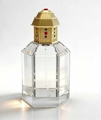 comprar Tapa de perfume de zamac hueca de pagoda de lujo con baño de oro para botella decorativa Fabricación en línea