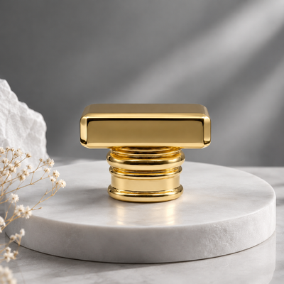 comprar Espejo Oro Rectángulo Redondeado Multi Anillo Capa de Perfume de aleación de zinc Custom Pulida tapa de perfume de metal pulido para lujo Embalaje de botellas de perfume de diseño de vidrio vacío Fabricación en línea