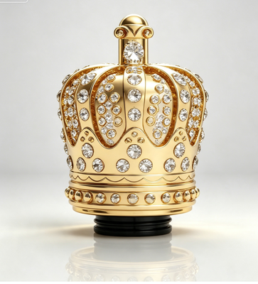 comprar Corona Magnética Zamac Tapa de Perfume Chapada en Oro con Pedrería de Cristal Incrustada Fabricación en línea