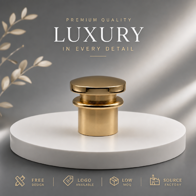 comprar Fábrica de origen Personalizado Disco redondo apilado de tres niveles Espejo Oro Capa de perfume de aleación de zinc OEM ODM Logotipo grabado personalizado Zamac tapa de perfume de metal para lujo Botellas de perfume de vidrio cuadrado y redondo magnético Fabricación en línea