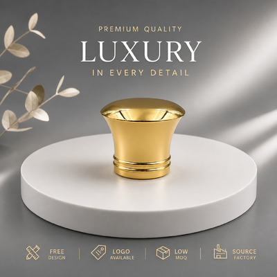comprar Tapa de Perfume de Aleación de Zinc Dorado con Espejo de Cúpula Plana y Base de Doble Anillo, Personalizada de Fábrica, con Cintura Curva Acampanada, OEM ODM, Logotipo Grabado Personalizado, Tapa de Perfume de Zamac para Botellas de Perfume de Vidrio de Lujo, Magnética Fabricación en línea