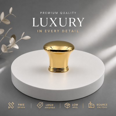 comprar Fábrica Custom suave cintura curva cúpula espejo de oro de zinc de aleación de perfume tapa de anillo múltiple base OEM ODM Custom grabado logotipo Zamac Parfume tapa para el lujo de vidrio botellas de perfume magnético Fabricación en línea