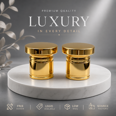 comprar Venta caliente de hilos multicapa de oro brillante Zamac Perfume Cap Peso pesado Capa de botella de perfumes de aleación de zinc Molde personalizado para el embalaje de fragancias cosméticas de lujo Fabricación en línea