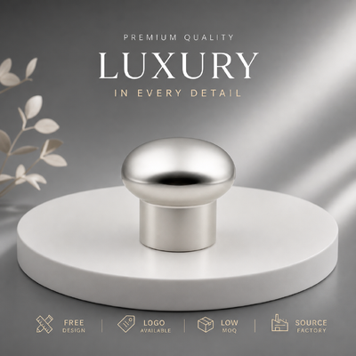 comprar Tapa de Perfume Personalizada de Fábrica con Cúpula de Hongo de Aleación de Zinc Plateado Cepillado OEM ODM Logotipo Grabado Personalizado Tapa de Metal Zamac para Botellas de Vidrio de Fragancia de Lujo Fabricación en línea