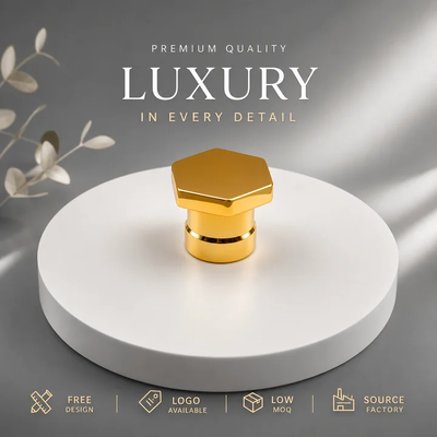 comprar Venta caliente Espejo de forma hexagonal Oro Zamac Perfume Cap Peso pesado Capa de botella de perfumes de aleación de zinc Molde personalizado para el embalaje de perfumes cosméticos Fabricación en línea