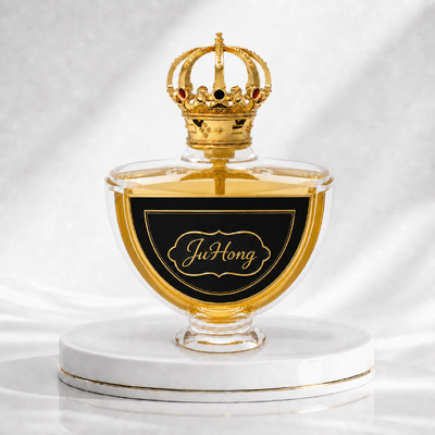Comprar Capa de perfume Zamac de forma de corona con incrustación de piedra roja. tapa de botella de fragancia personalizada de aleación de zinc Fabricación en línea