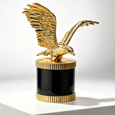 comprar Tapa decorativa del perfume de la aleación de lujo del cinc de la cápsula de perfume de Zamac de Golden Eagle 3D Fabricación en línea