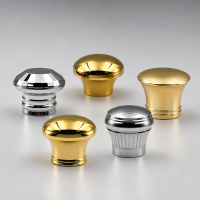 comprar Luxury Dome Zamac Perfume Cap Oro Plata Revestida Facetada Vertical Rib Metal Perfume Bottle Lid Logotipo personalizado para la fragancia Oud Fabricación en línea