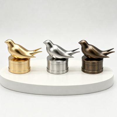Comprar Luxury Brushed Gold Hwallow Bird Zamac Cap de Perfume para la Botella de Perfume FEA15 Fabricación en línea