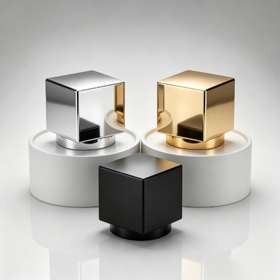 Comprar Venta al por mayor de fábrica, tapa de perfume sólida cúbica cuadrada de Zamac, cubierta de botella de perfume de metal cúbica minimalista, OEM con logotipo personalizado Fabricación en línea