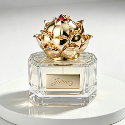 Comprar Tapa de perfume de zamac con flor de loto de lujo Fabricación en línea