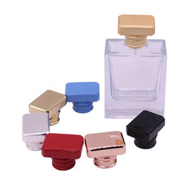 comprar Cápsula cuadrada de perfume de la aleación del cinc del metal del oro del casquillo del perfume de Zamac del diseño online manufacture