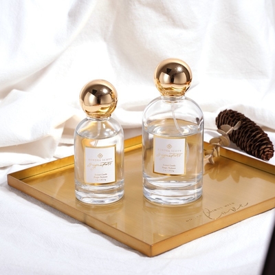 comprar Botella de perfume de lujo del vidrio del OEM del oro redondo vacío de Zamac 50ML 100ML online manufacture