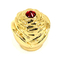 Cápsulas de lujo de encargo de perfume del metal de Zamak del color oro con la piedra roja