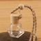 8ML Diamond Perfume Bottle, colgante de la botella de perfume del coche, vidrio transparente, botella vacía con el casquillo de madera