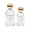 Botella de perfume de lujo del vidrio del OEM del oro redondo vacío de Zamac 50ML 100ML