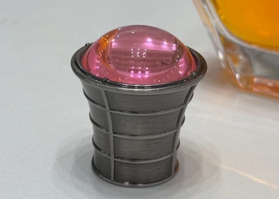 Diamante rosa Metal Zamak Caps de perfume de lujo botellas de perfume de vidrio