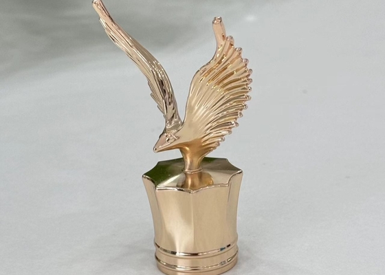 Exquisitas tapas de perfume Zamak en forma de águila tapas de botellas de perfume en oro plata