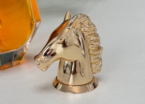 Capa de perfume de metal en forma de caballo Zamak Capa de perfume con aleación de zinc de alta calidad