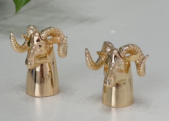 Elegante Zamak en forma de antílope Caps de perfume con logotipo personalizado