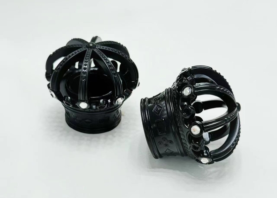Exquisita Diamante Negro Zamak Perfume Botella Caps tapas para el embalaje ecológico