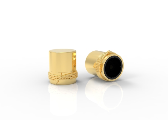 Zamak de lujo de alta gama Botellas de perfume de oro brillante tapas de perfume de aleación de zinc tapas de perfume