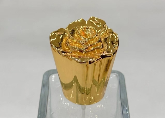 Tapones de botellas de perfumes de aleación de zinc en forma de flor para envases ecológicos