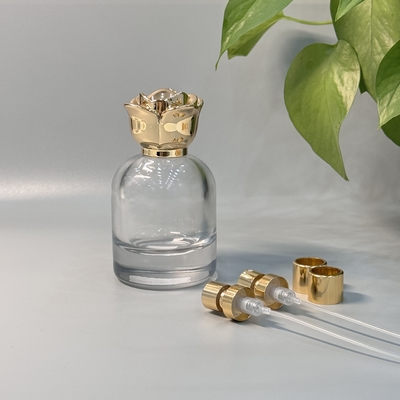 Capa de perfume de aleación de zinc en forma de flor personalizada para un embalaje de fragancias elegante y duradero con logotipo personalizado