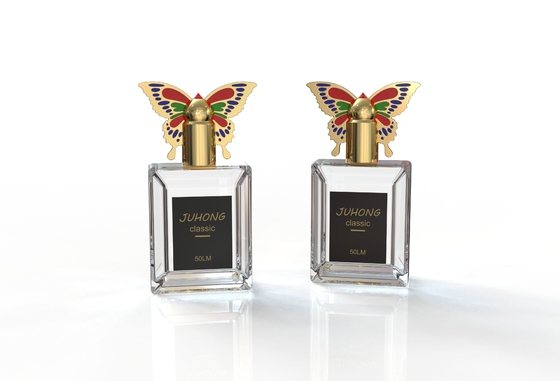 Capas de perfume Zamak ecológicas en forma de mariposa para soluciones de embalaje de fragancias