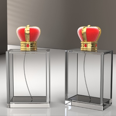 Capas de perfume Zamak de lujo en forma de corona de oro para 15 botellas de vidrio de perfume