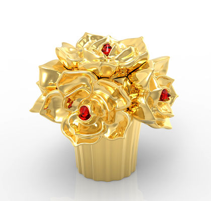 Tapones de botellas de perfumes de aleación de zinc en forma de flor para envases ecológicos