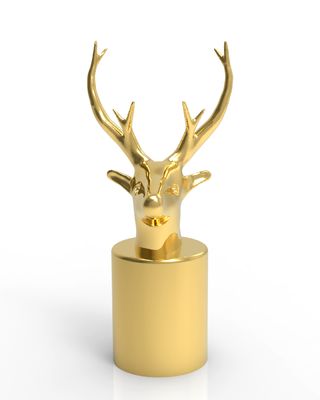 Zinc alloy deer head animal perfume cover Golden perfume cap